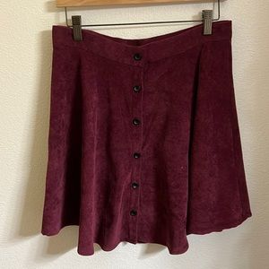 Maroon button up skirt